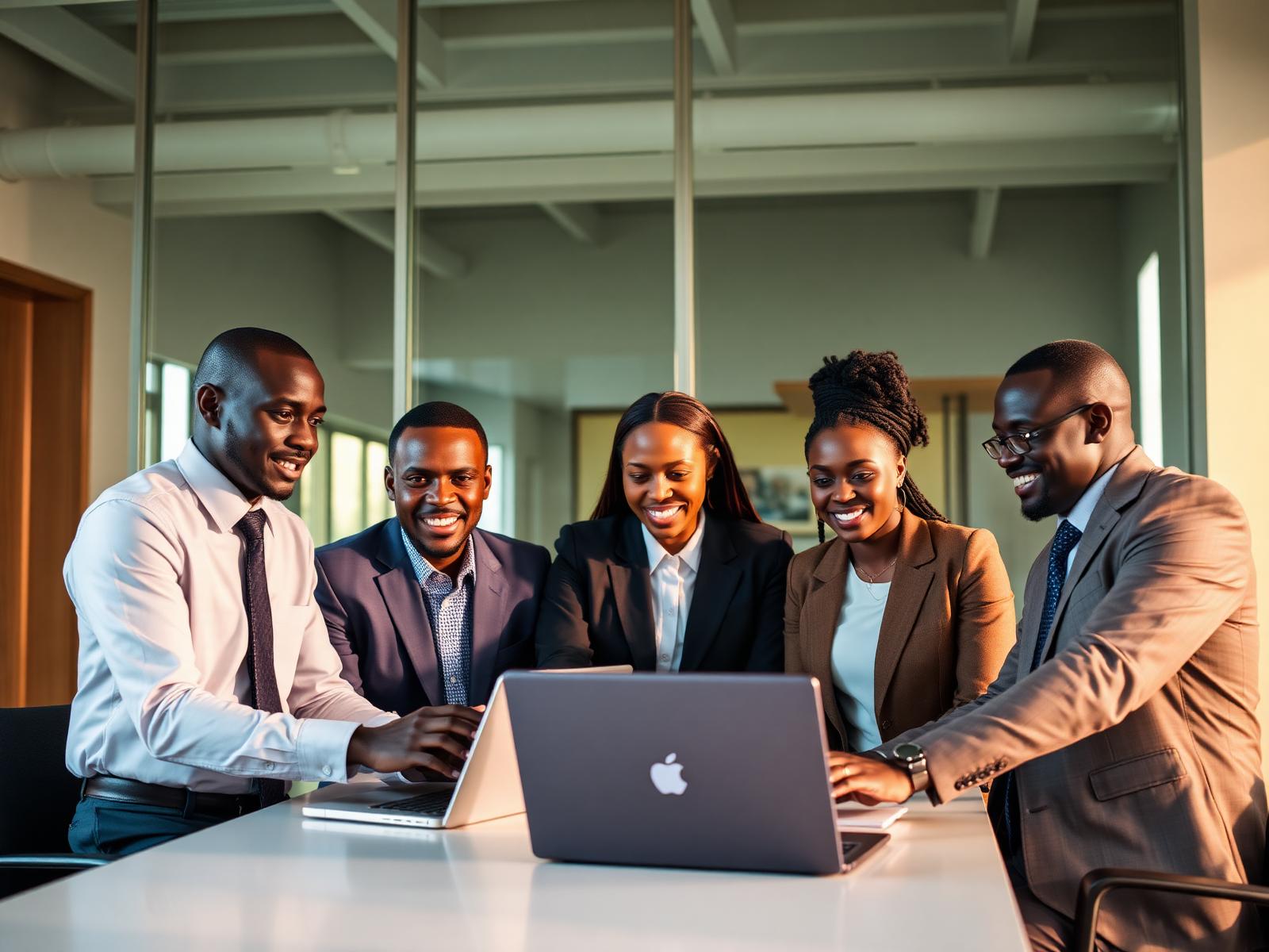 South Sudanese team using MicroPay